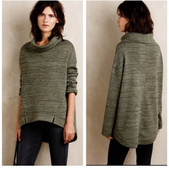 Saturday Sunday Tops - Anthropologie Saturday Sunday Marl Oversized Funnel Neck Sweater - Small